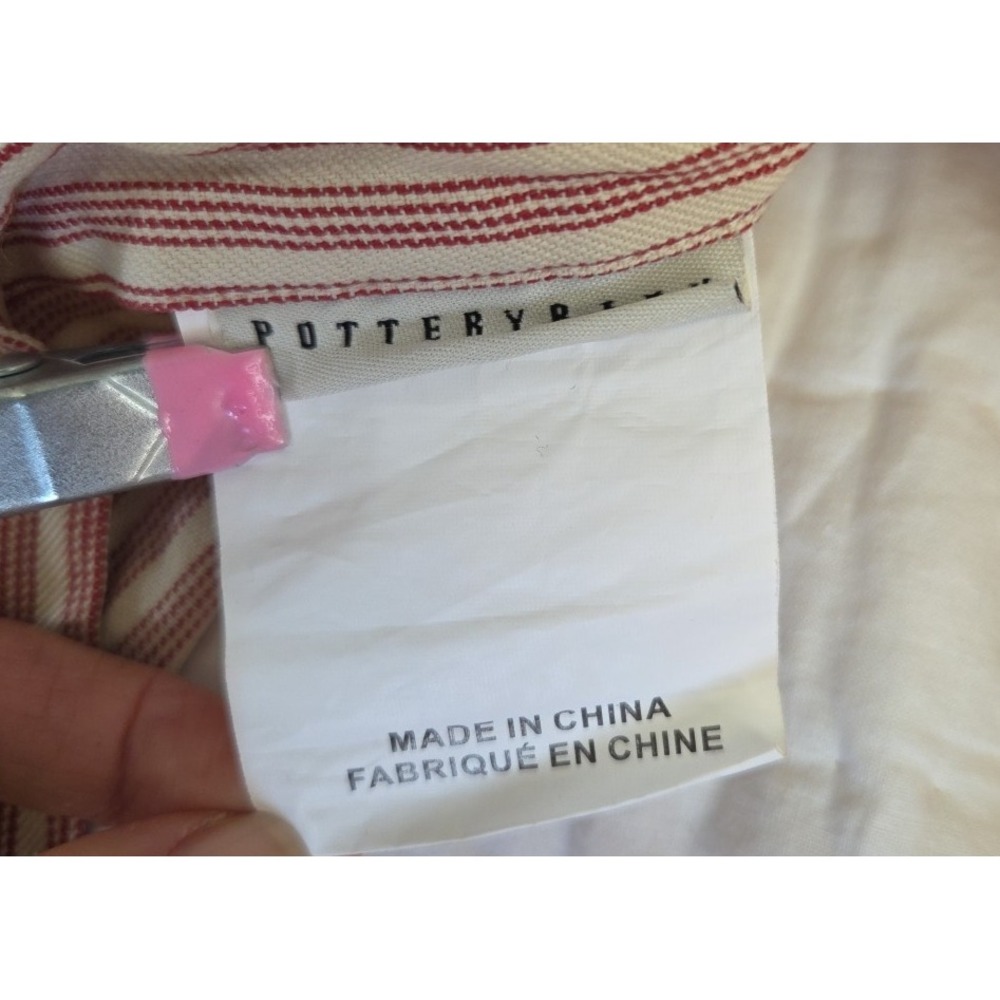 2 Pottery Barn Vintage Stripe Patchwork Quilted Pillow Shams Ticking 2007 STD - Picture 8 of 13